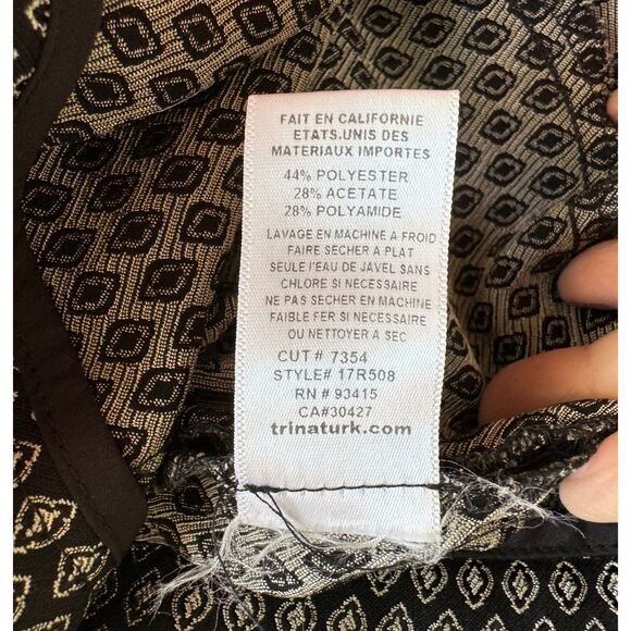 Trina Turk Black & White Geometric Long Dress Shorts Size 10 Slit Front Pockets - Picture 6 of 6